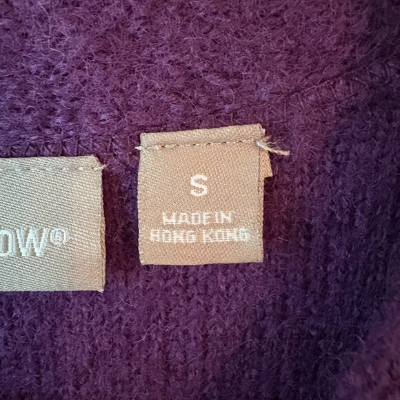 Croft&Barrow 100% Wool Plum Purple Full Zip Sweater Jacket Front Pockets Size S - Picture 10 of 10